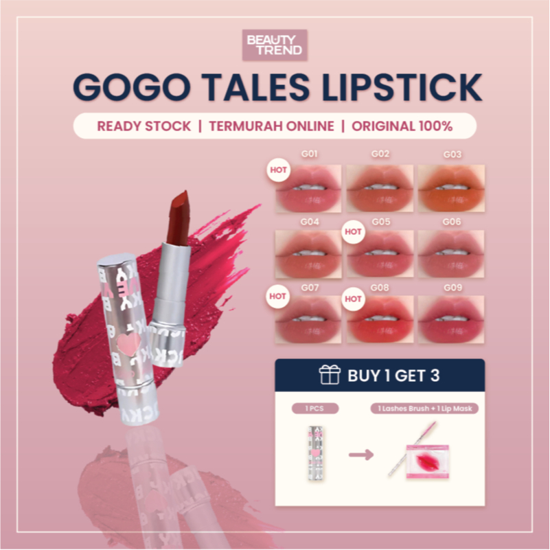 [READY ORI] Gogo Tales Lipstick Gogo Tales Sweetheart Matte Lipstick Gogo Tales Lip Mud GT312