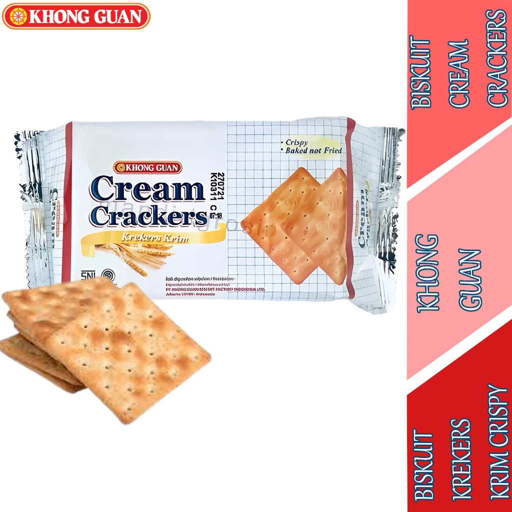 

Biskuit Krekers Krim Crispy - Khong Guan - Biskuit Cream Crackers - 120gr