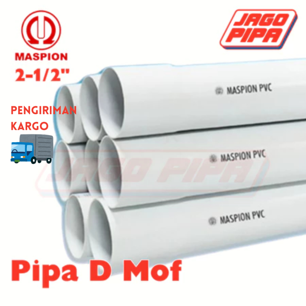 Maspion Pipa D 2-1/2 Inch Putih MOF PVC 4 Meter Paralon 2-1/2" PUTIH 2.5