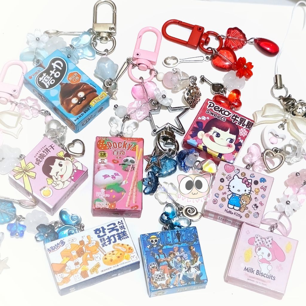 trinkets snack peko chan one piece beads keychain | aesthetic bagcharm | gantungan kunci lucu