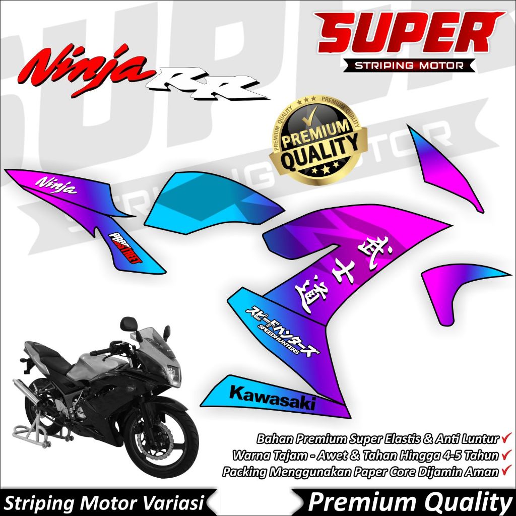 Stiker Ninja RR 150 New Anti Luntur keren Striping Ninja 150 RR Striping Kawasaki Ninja 150 RR Bungl