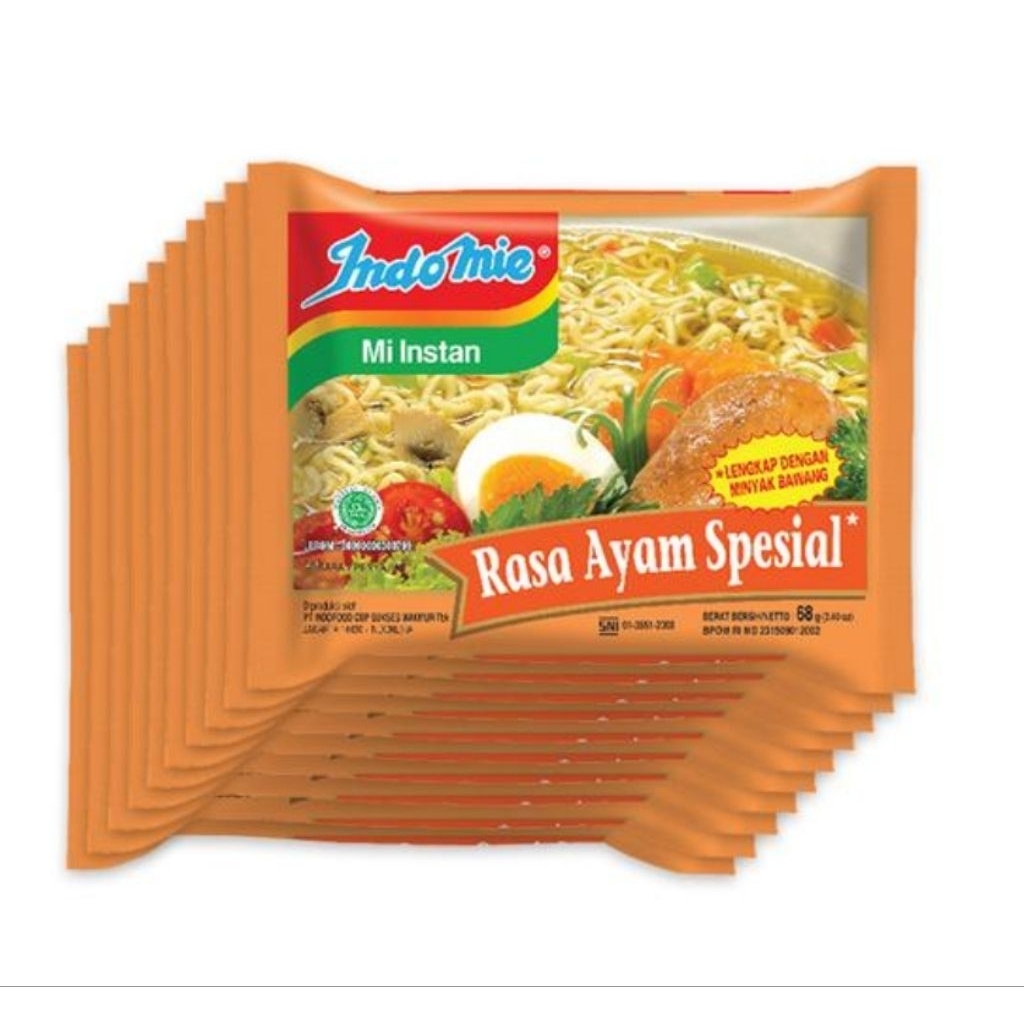 

Paket 10 Pcs - Indomie Mie Instan Kuah Rasa Ayam Spesial isi 68 Gram