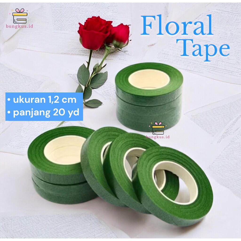 

DIY 1,2 CM FLORAL TAPE (SOLASI HIJAU)