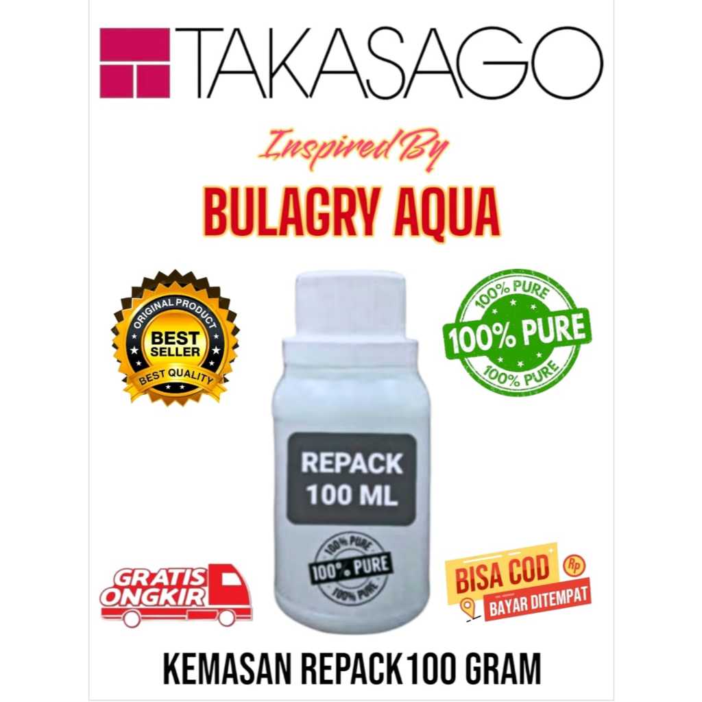[100 GRAM] BULGARI AQUA BY TAKASAGO BIBIT PARFUM MURNI KEMASAN REPACK ( ORIGINAL )