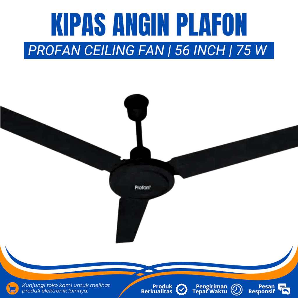 Helifan Ceiling Fan Kipas Angin Gantung Besi Profan 56In 56 Inch PR 56E Jumbo