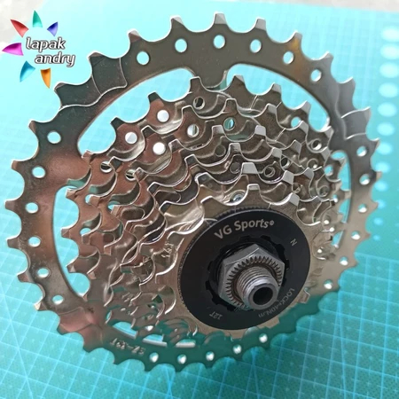LapakAndry VG SPORTS Sprocket Sproket 7 Speed 12-32T Untuk Freehub 7 Speed Casette Shimano Quando Jo