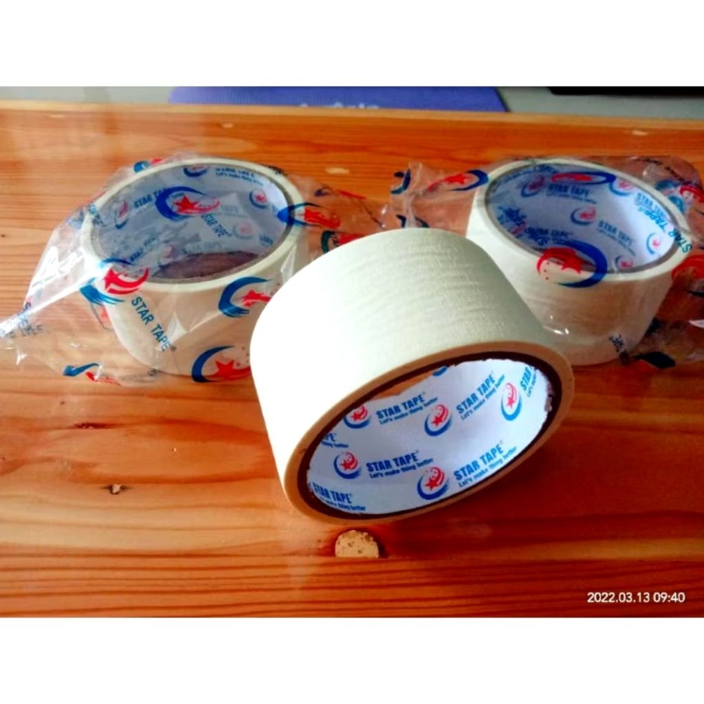 

Lakban kertas star tape besar 2"x10 yard