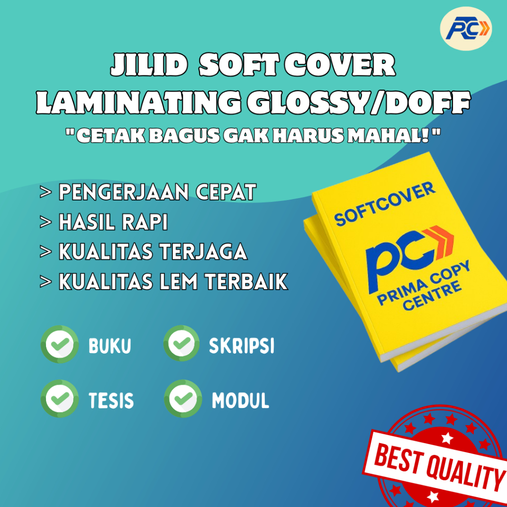 

Jasa Jilid Soft Cover Laminating -- Glossy dan Doff -- A4/A5/B5/F4