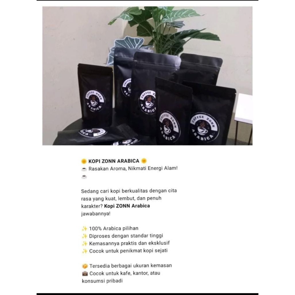 

kopi arabica 100% asli