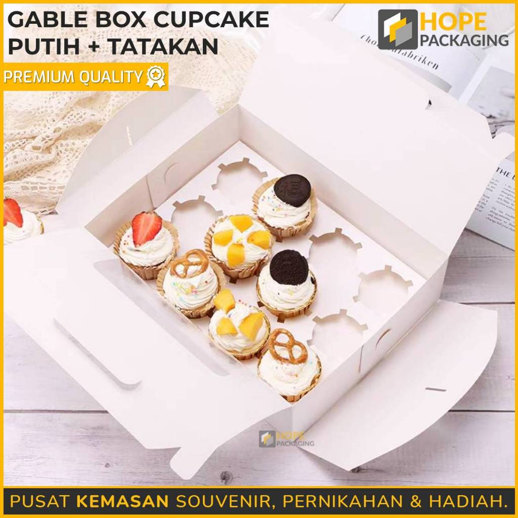 

Gable box Cupcake + Tatakan/ Kotak Cupcake isi 12