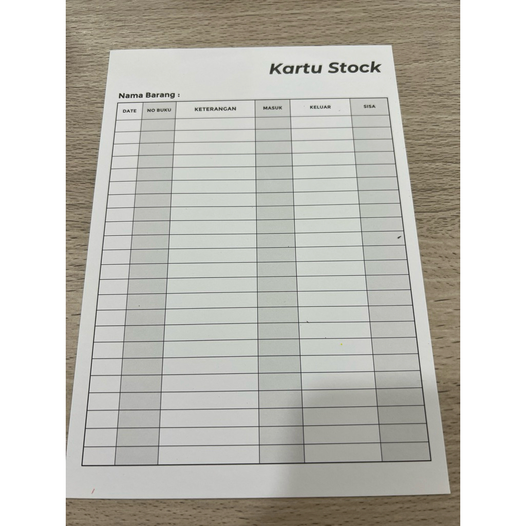 

kartu stock / kartu barang/ kartu gudang