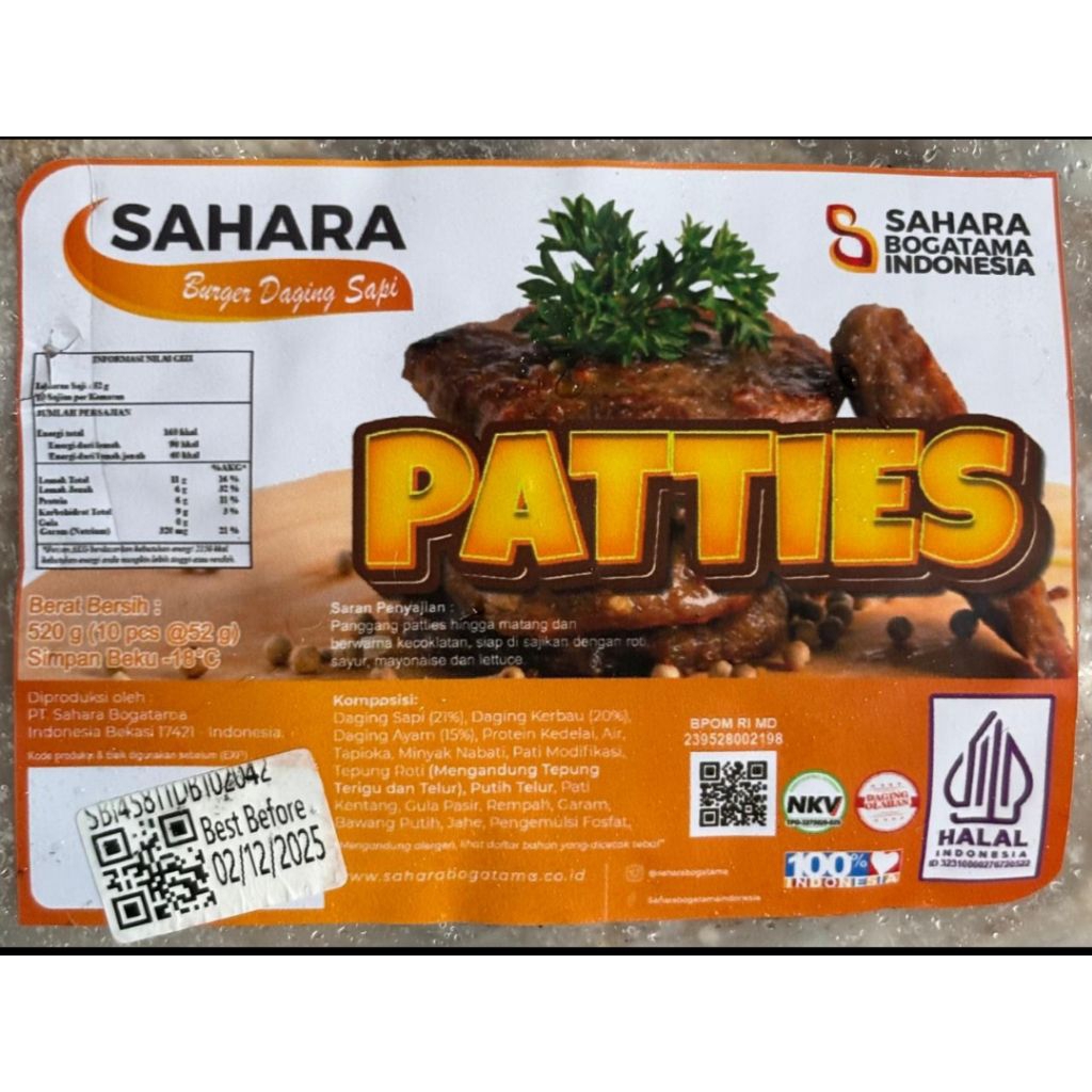 

Daging Burger Sahara Isi 10 Pcs