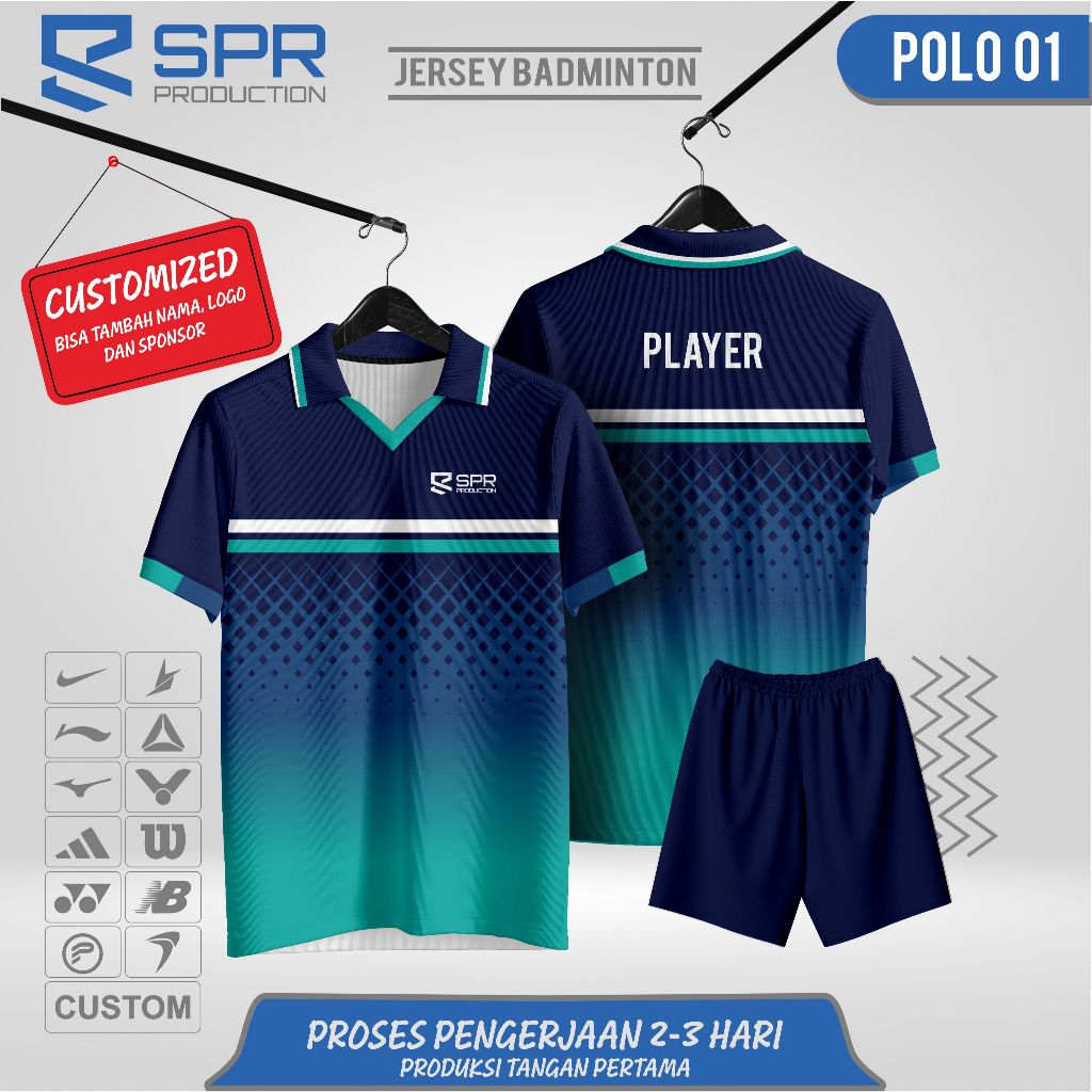 JERSEY KAOS OLAHARAGA BADMINTON POLO RETRO 01