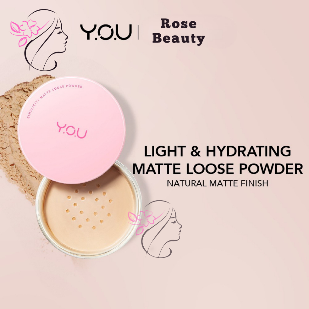 ❤️ROSE❤️YOU Simplicity Matte Loose Powder | Bedak Tabur | Tahan Lama Ringan | Sebum Control | Classi