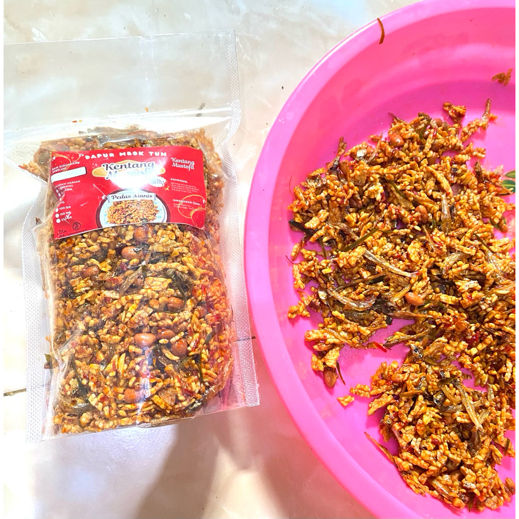 

KERING TEMPE KACANG TERI 100% GULA DAN CABAI ASLI NO MSG 100GRAM
