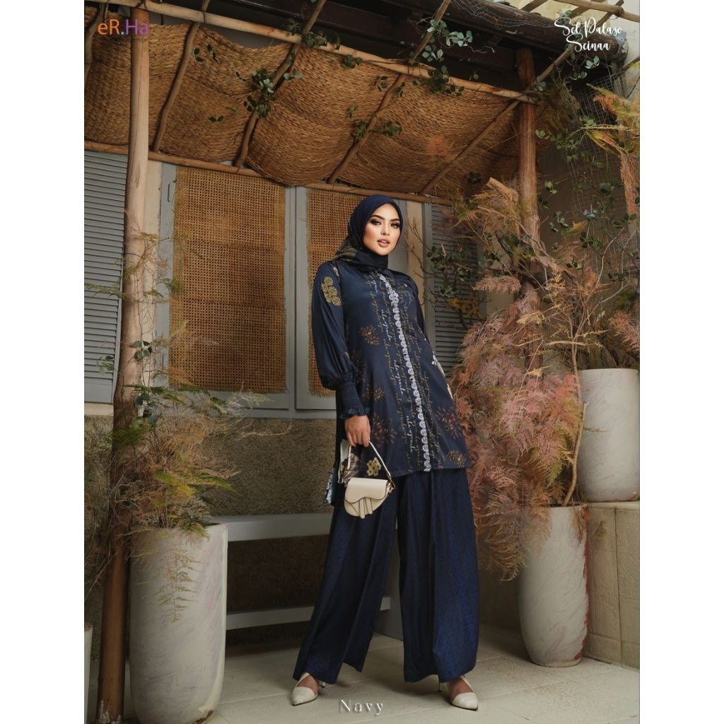 [eR.Ha Daily] SETCEL PRINTING / SETELAN CELANA SILK PRINTING PREMIUM " PALAZZO SEINAA SET " BY ER.HA