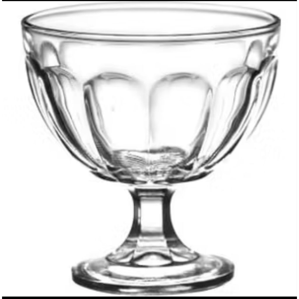 Gelas es campur 470 Ml - mangkok es teler - mangkok gelas buah - bwol es cream - bahan kaca bening