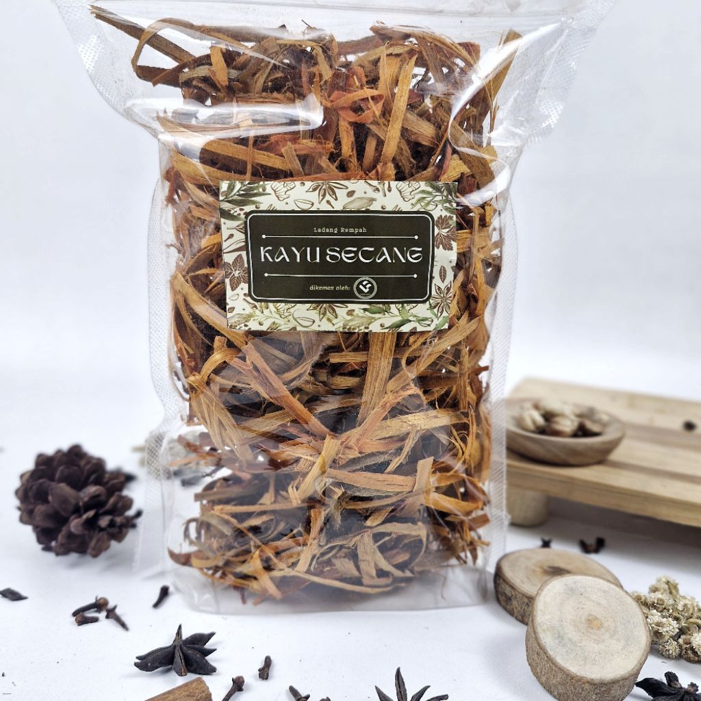 

Kayu Secang Kering Asli kemasan 100gr Pewarna Alami & Minuman sehat campuran wedang uwuh dan jamu tradisional