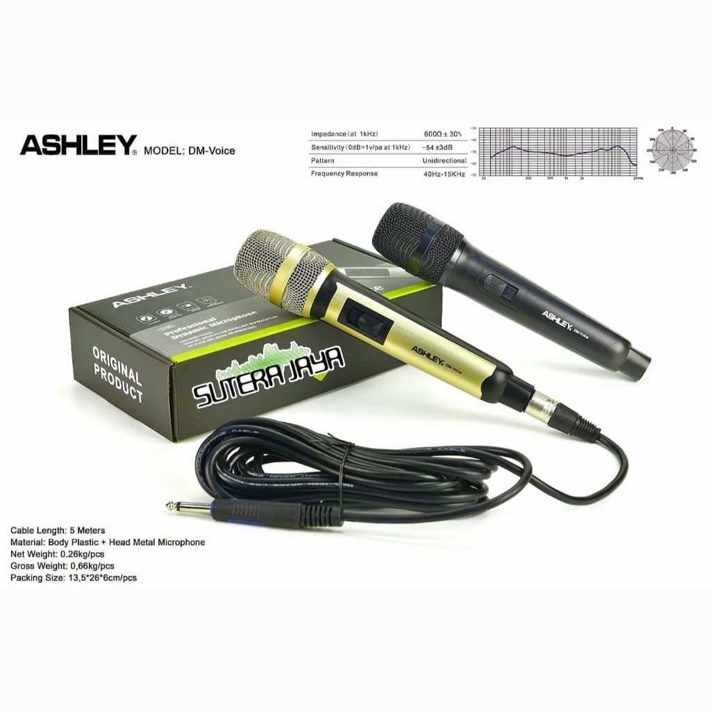 Mic Kabel Ashley DM Voice Original / Microphone ashley dmvoice Mikrofon