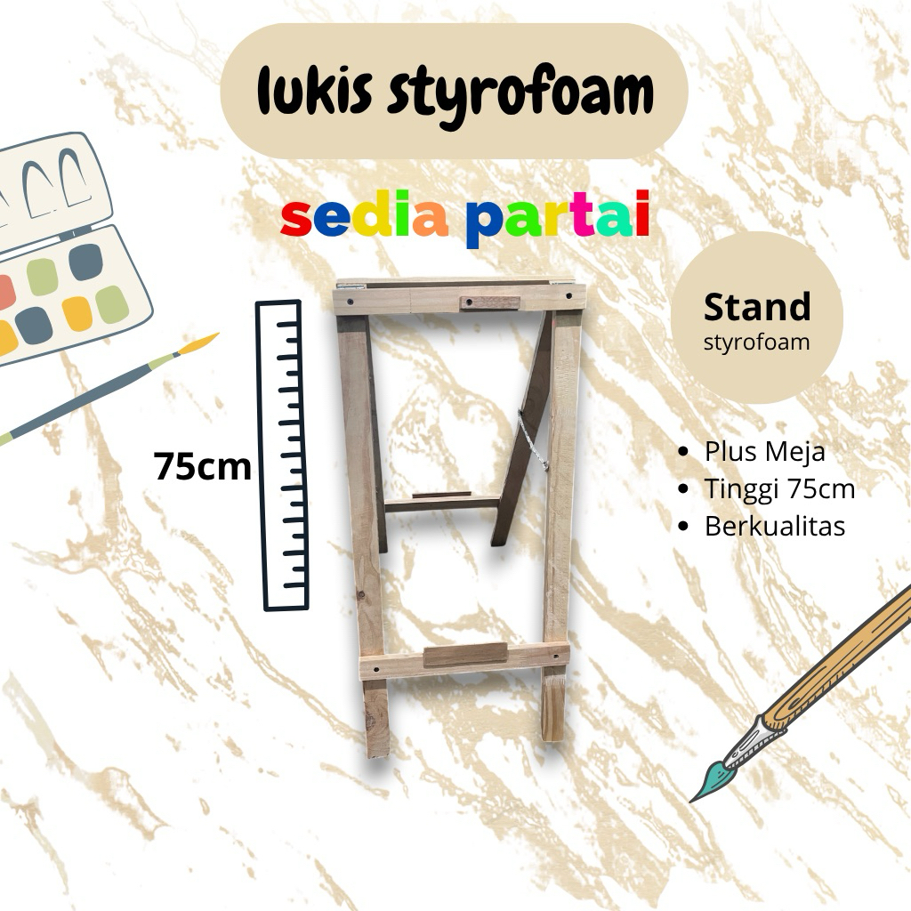 

Easel Stand Kayu Lukis Styrofoam 30x40, 33x50 Bagus dan Berkualitas Cocok untuk Playground