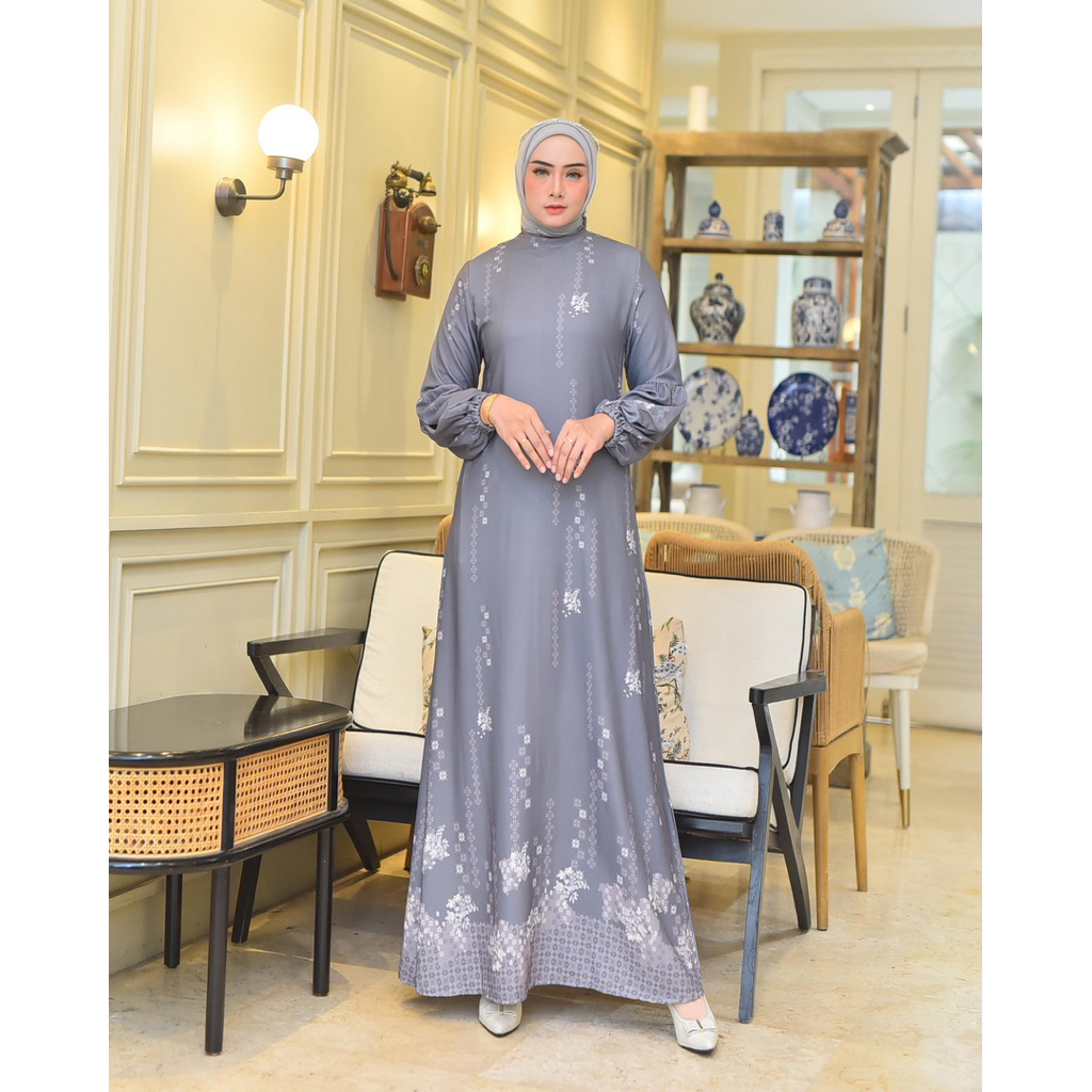 alfina gamis wanita trendi kekinian bahn silk premium gamis pesta dan kondangan terbaru