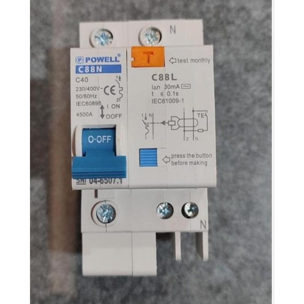 anti kontak powell / sunfree 40 A sun free /  elcb / sni