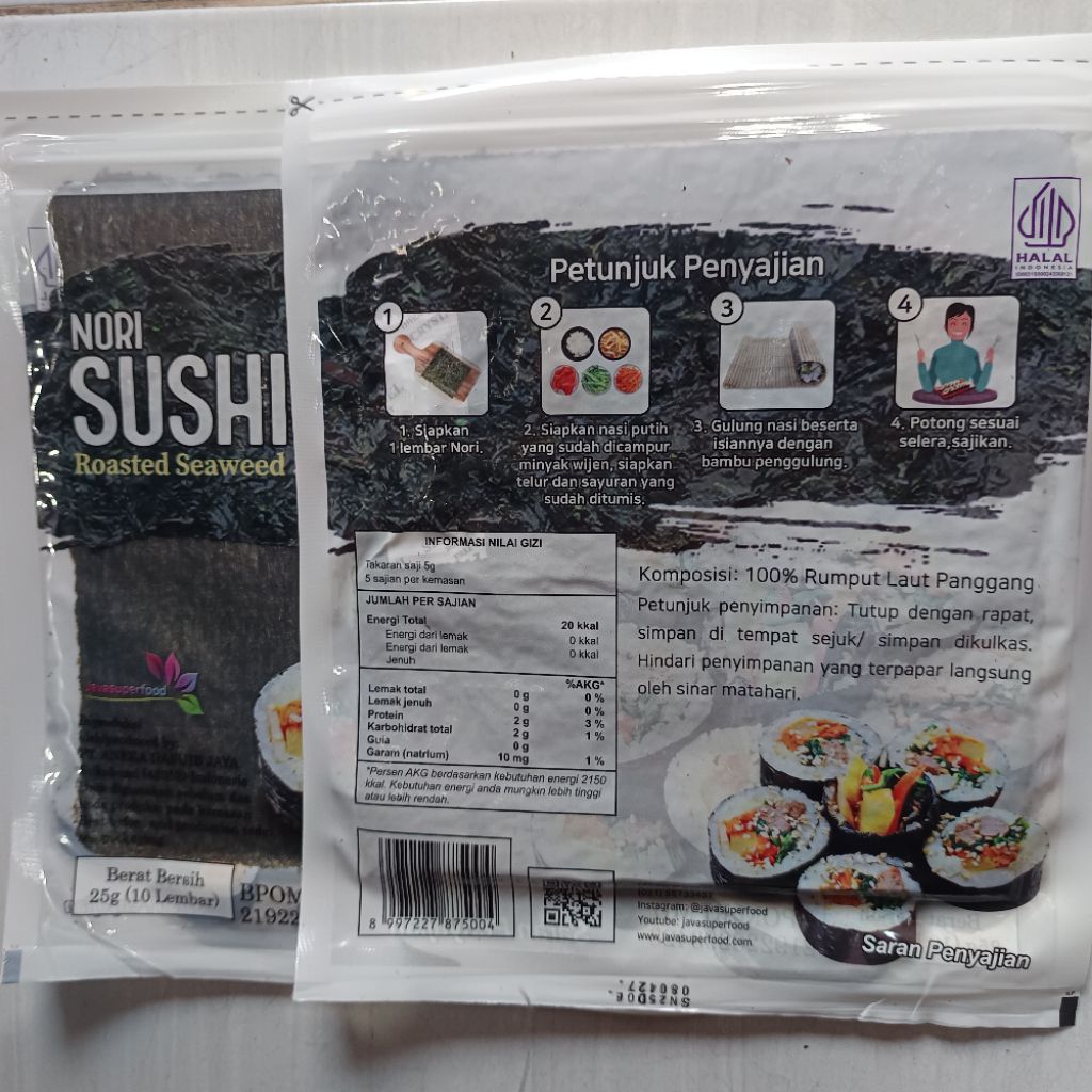 

[TERJANGKAU] Nori rumput laut Isi 10 Lembar roasted kimbab bento halal java termurah sale
