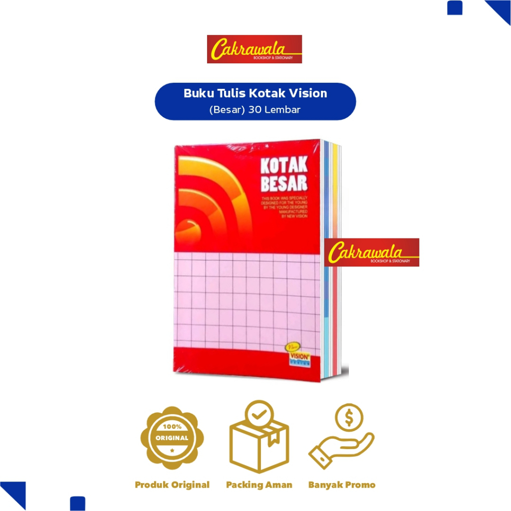 

VISION Buku Kotak Besar Isi 30 Lembar | 1 Pack Isi 10 Buku Tulis | Buku Matematika Sekolah