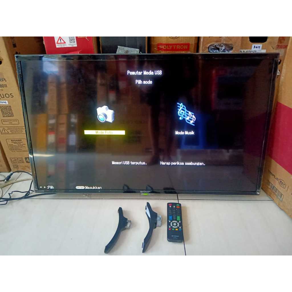 [+free palet kayu] TV SECOND SHARP 32 INCH ANALOG TV HDMI USB KONDISI NORMAL SIAP PAKAI 5305F