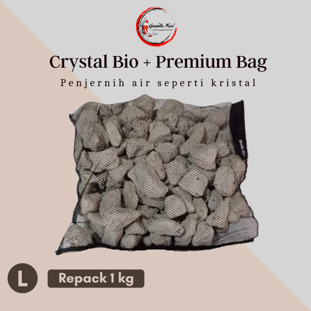 Premium Bio Filter - Media Filter Biologi Crystal Bio Repack 1 kg + Kantong Media