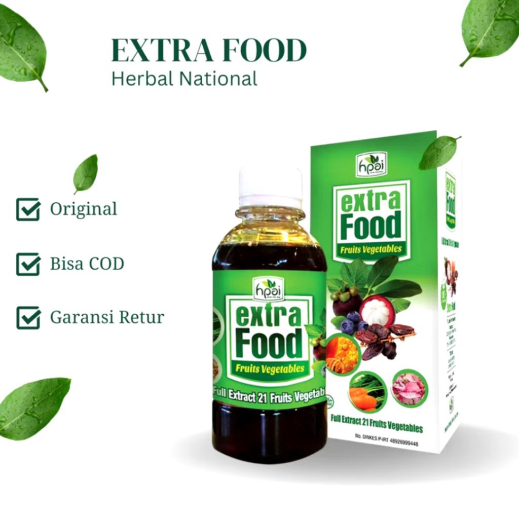 Extra Food HNI HPAI – Suplemen Herbal 23 Buah & Sayur | Rasa Manis | Aman untuk Anak – Original & Ha