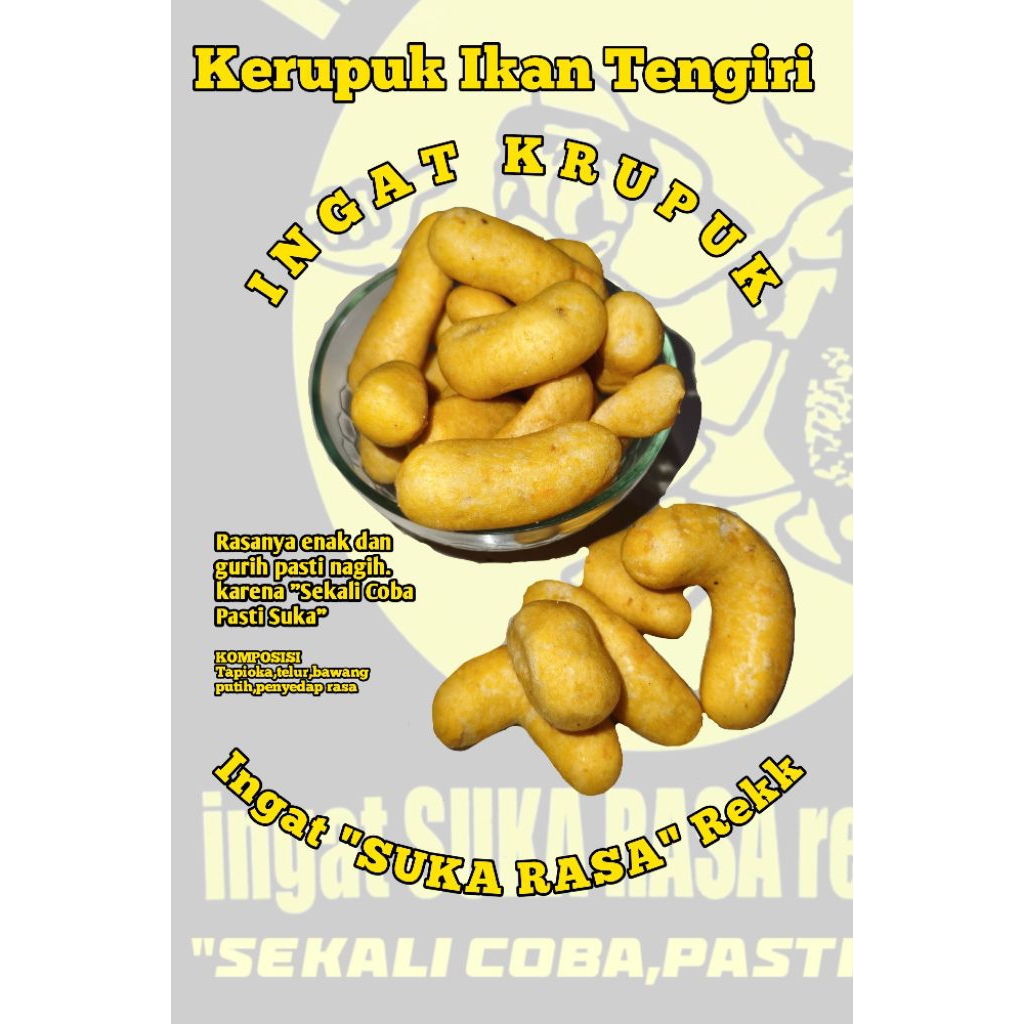 

kerupuk ikan tengiri kerupuk amplang kerupuk ladu merk "SUKA RASA" kesaman 500gram