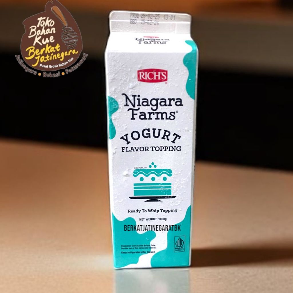 

RICH NIAGARA FARMS YOUGOURT FLAVOR TOPPING KEMASAN 1 KG / TOPPING KUE / PCS