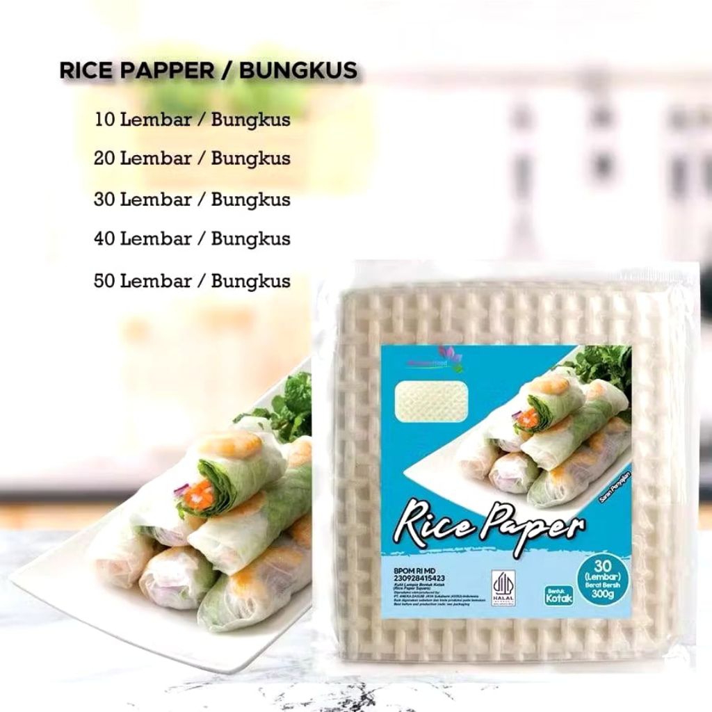 

Java Ricepapper 100g / 10 lembar kotak / kuliat lumpia banhtrang / Ricepapper vietnam