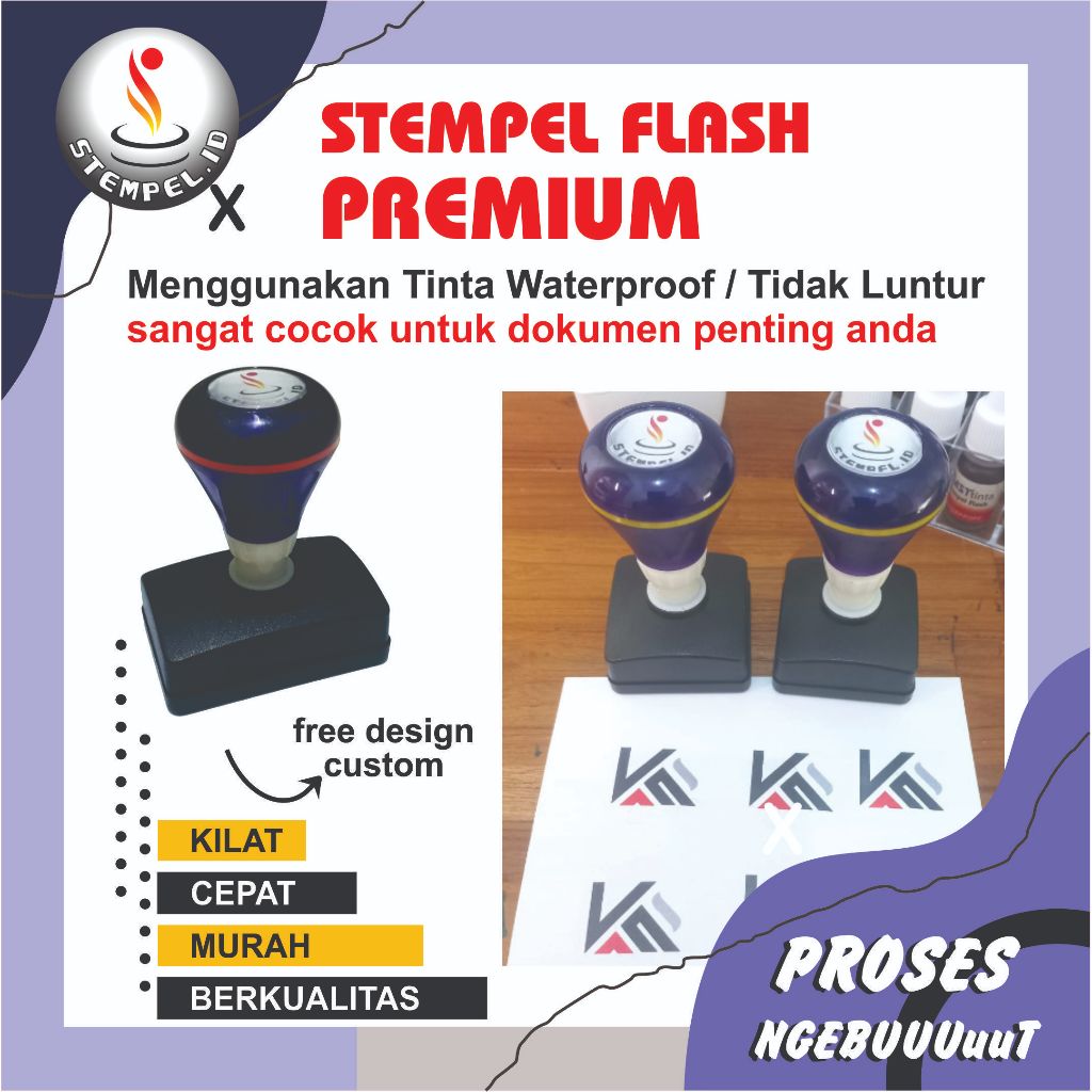 

Stempel Flash Custom Premium Tinta Waterproof Tahan air I Stempel Waterproof I Stempel Dokumen