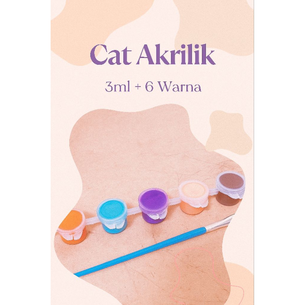 

3 ml 6 Warna Cat Akrilik/Pot Cat Akrilik Renceng 6 Warna Cat Dengan Pena