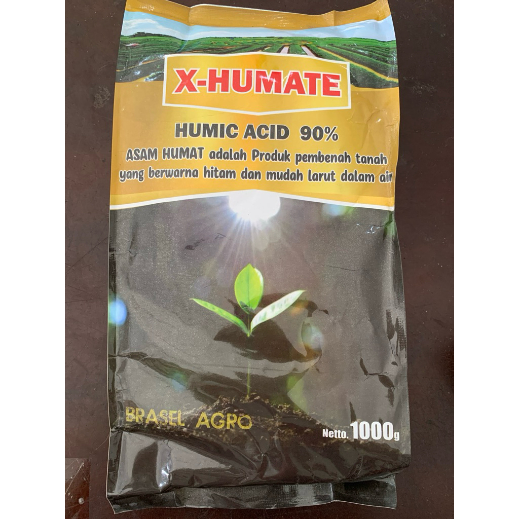 X- HUMATE (ASAM HUMAT) HUMIC ACID 90% Pembenah tanah yang berwarna hitam mudah larut dalam air