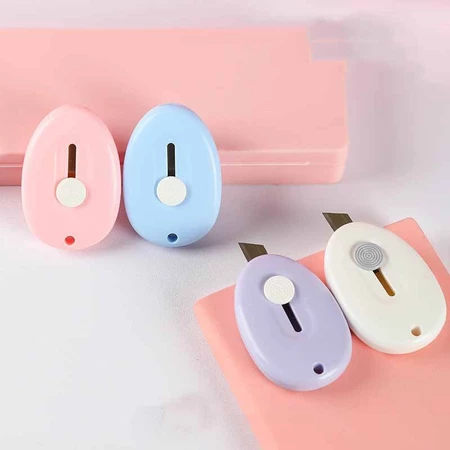 

Pisau Cutter Mini Oval Pembuka Paket Aesthetic Alat Potong Kecil ATK