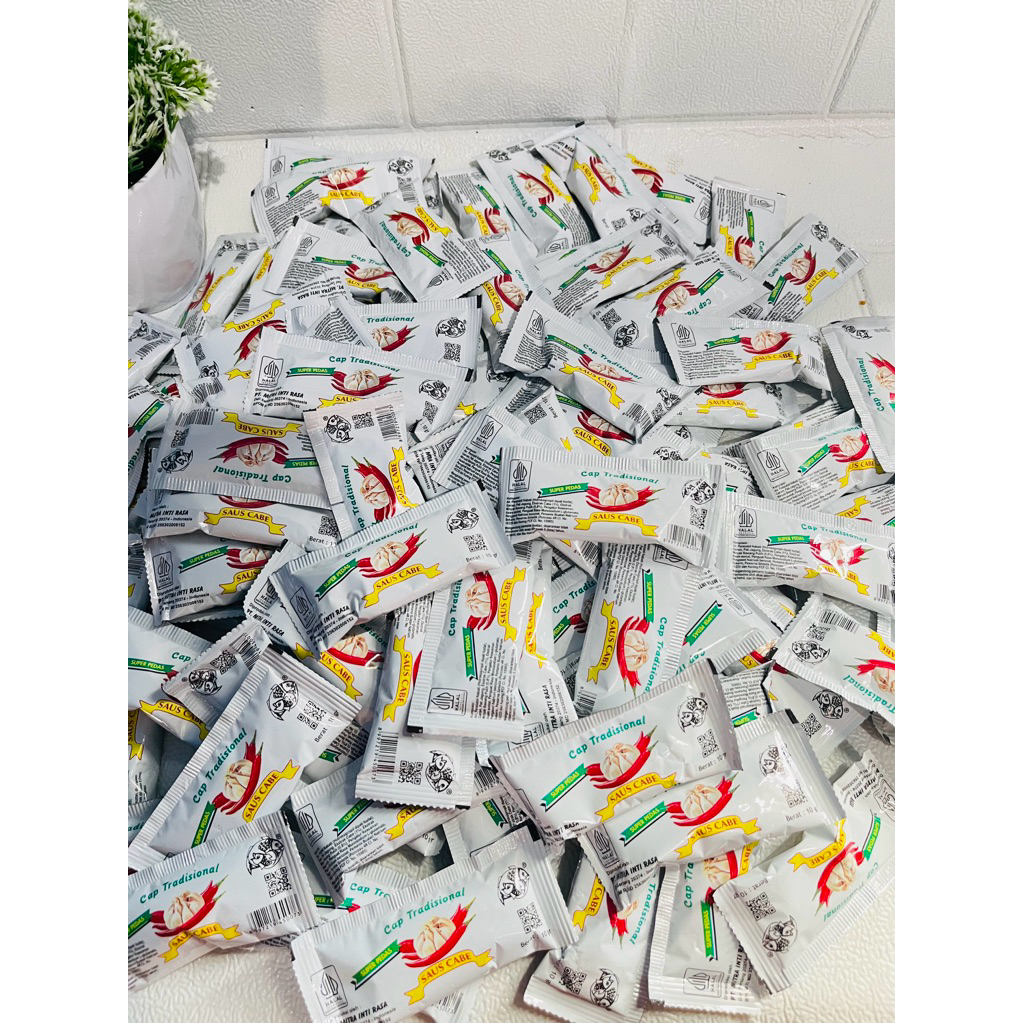 

Saus sachet cabe Cap Tradisional isi 500Gr / pack (saos/saus/sambal)