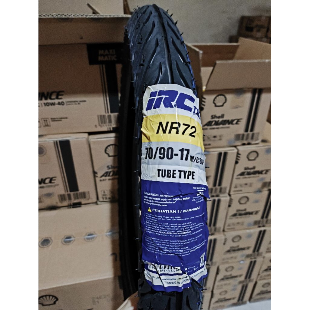 Ban Luar IRC NR-72 70/90-17 Tubetype / Ban Depan Sepeda Motor Bebek 100% Original