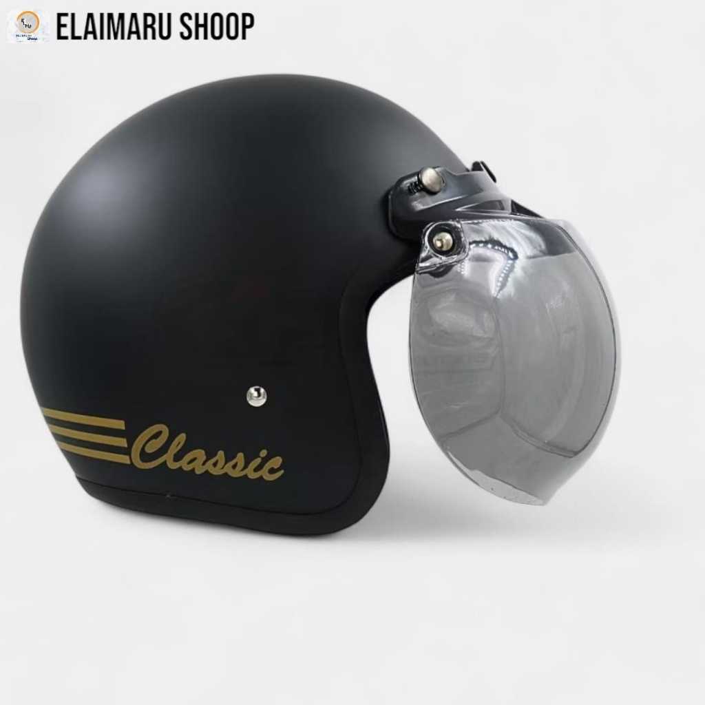 Helm Motor / Helem Bogo Classic Garis Tiga Trendy