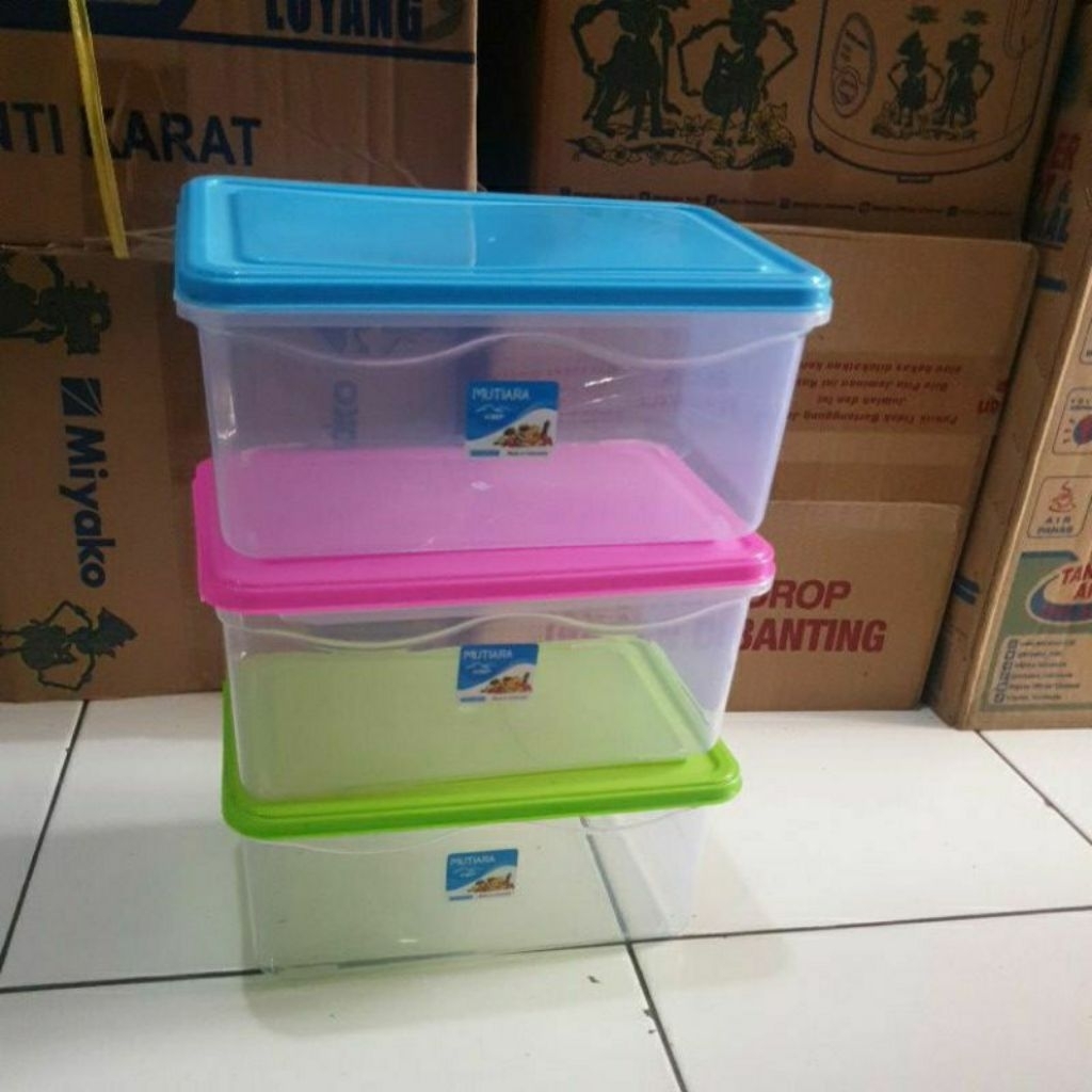 Toples Persegi Kmp Mutiara /Trisulla 3000ml Kotak Box Plastik Serbaguna