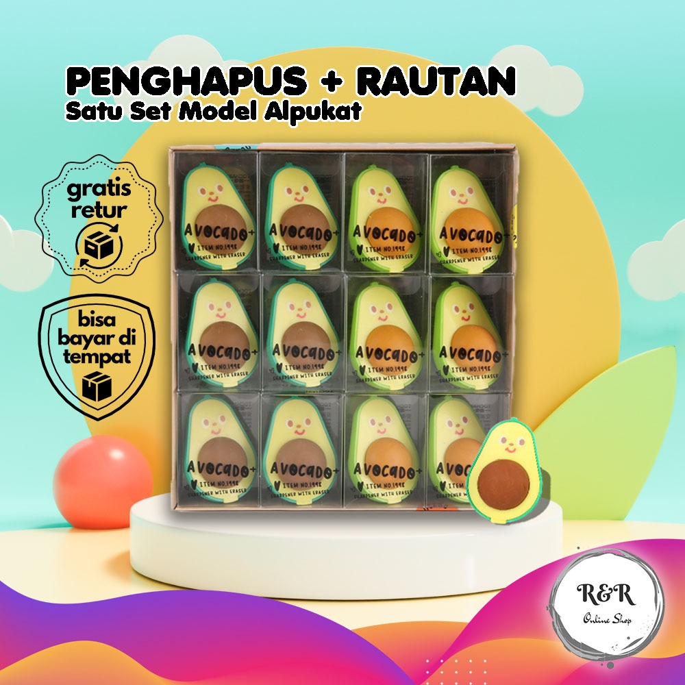 

Set Alat Tulis Estetik Dan Lucu Multifungsi Bentuk Alpukat Avocado Eraser Sharpener Set Penghapus Dan Rautan 2 in 1