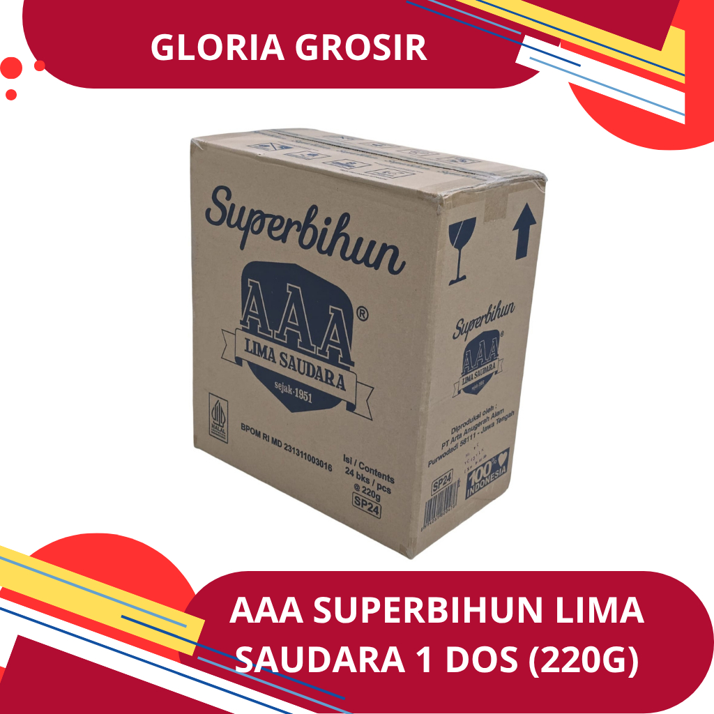 

SUPERBIHUN AAA Lima Bersaudara : 1 dus isi 24 pcs @ 220 gram