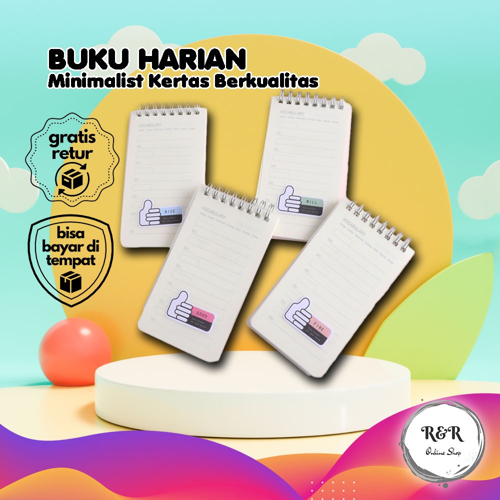 

Buku Catatan Berkualitas Mini Daily Book Notebook Ring Mini Spiral Buku Harian Vocabulary Lucu Desain Lucu Simple