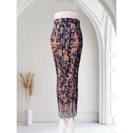 Rok Plisket Bawahan Kebaya Aneka Pilihan Motif ( BULGENVIL NAVY ) | Rok Plisket/Rok Plisket Wanita/R