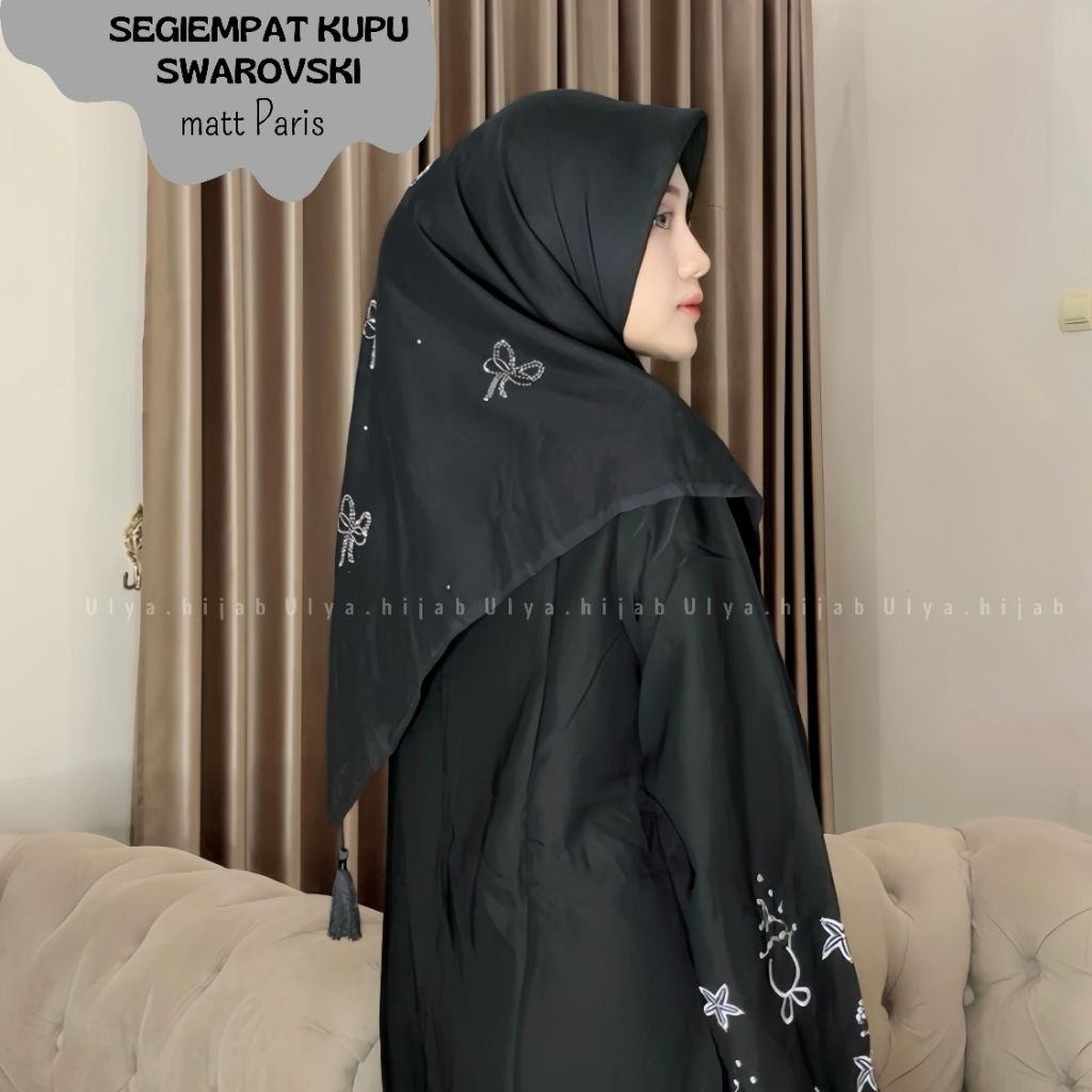 Ulya Hijab - Hijab Segiempat PARIS KUPU SWAROVSKI by Ulya Hijab