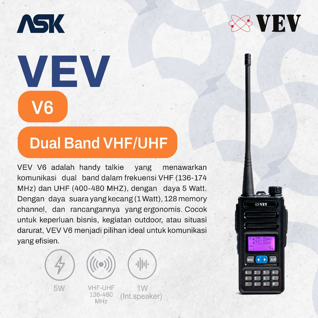 Handy Talky V6 VEV / HT V 6 VEV Dual Band
