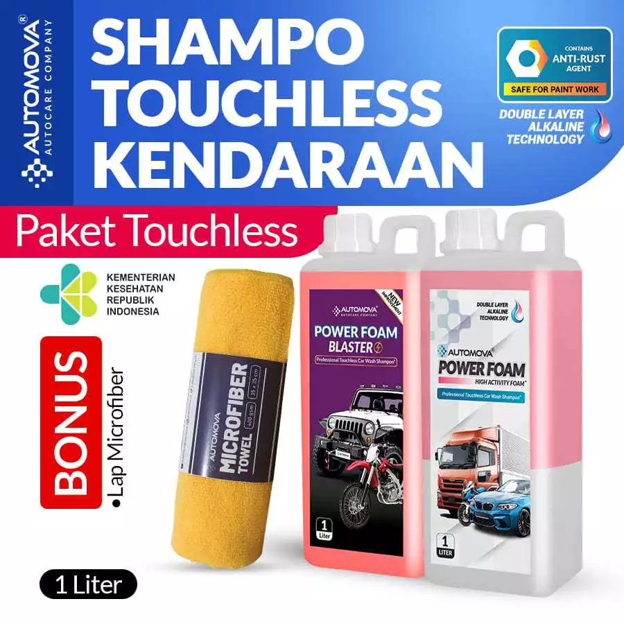 AUTOMOVA - Shampoo Touchless Cuci Motor Carwash Power Foam Blaster & Double Layer