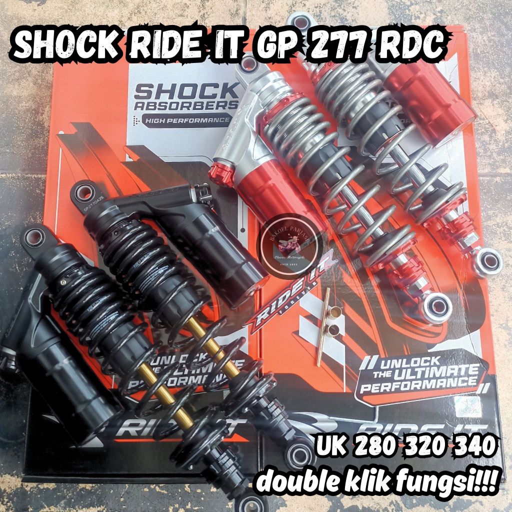 SHOCK GP 277 RDC RIDE IT SKOK CB GL MP TIGER RX KING BLADE VEGA DOUBLE KLIK FUNGSI 280 320 340 UNIVE